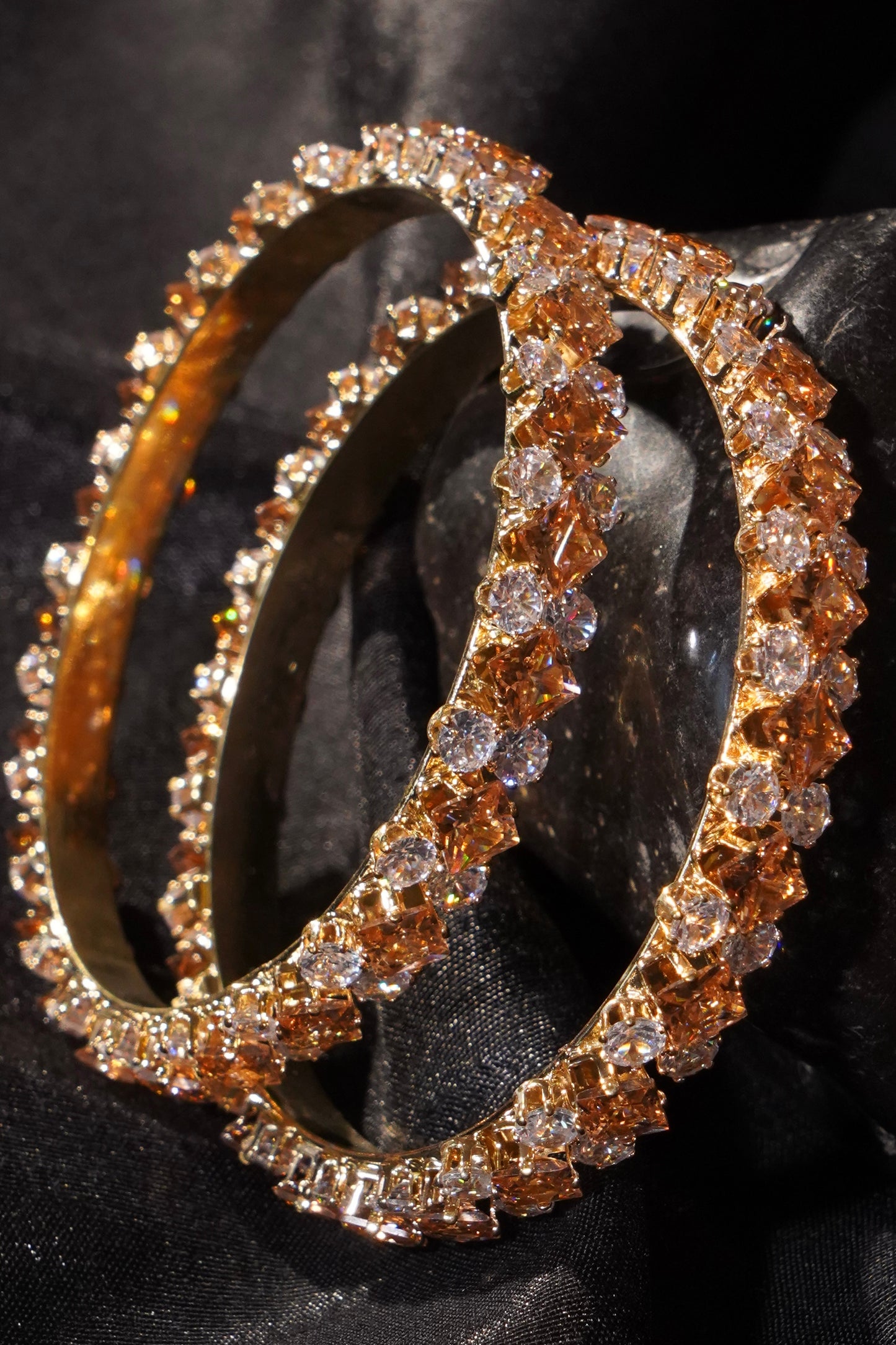 DHARA- Exquisite Warm Gold Bangles (Set of 2)