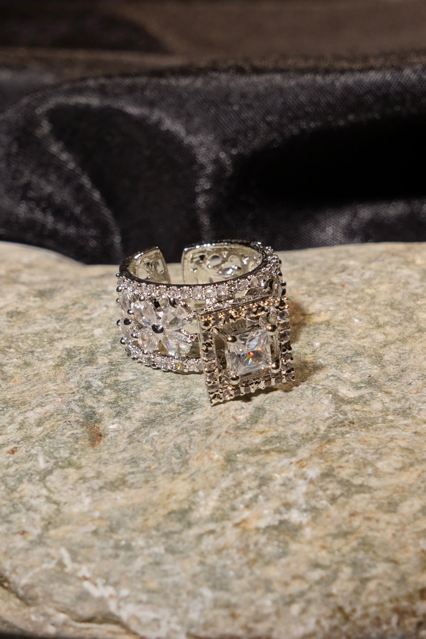 KAMILA- Adjustable Bridal AD Ring