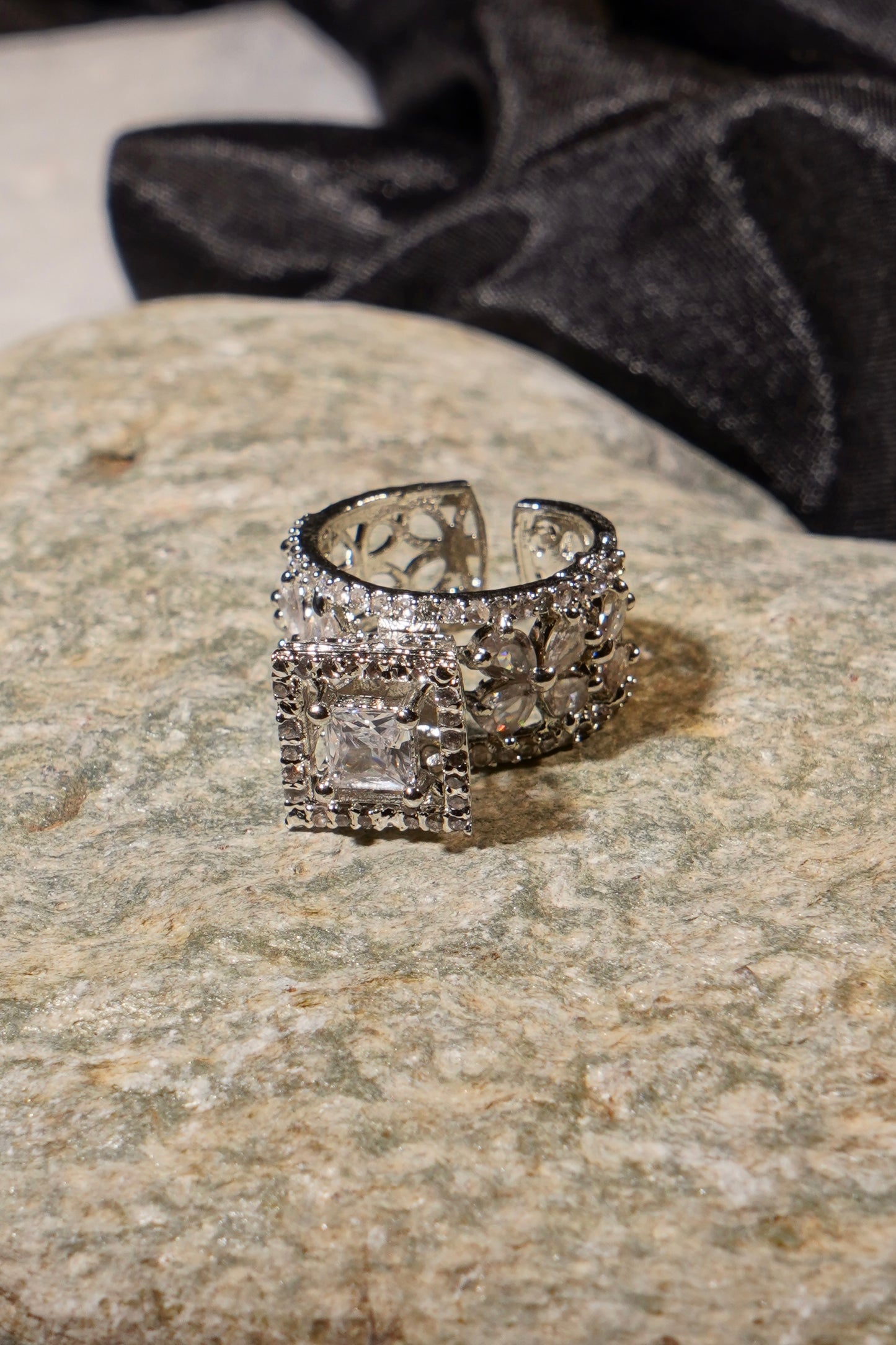 KAMILA- Adjustable Bridal AD Ring