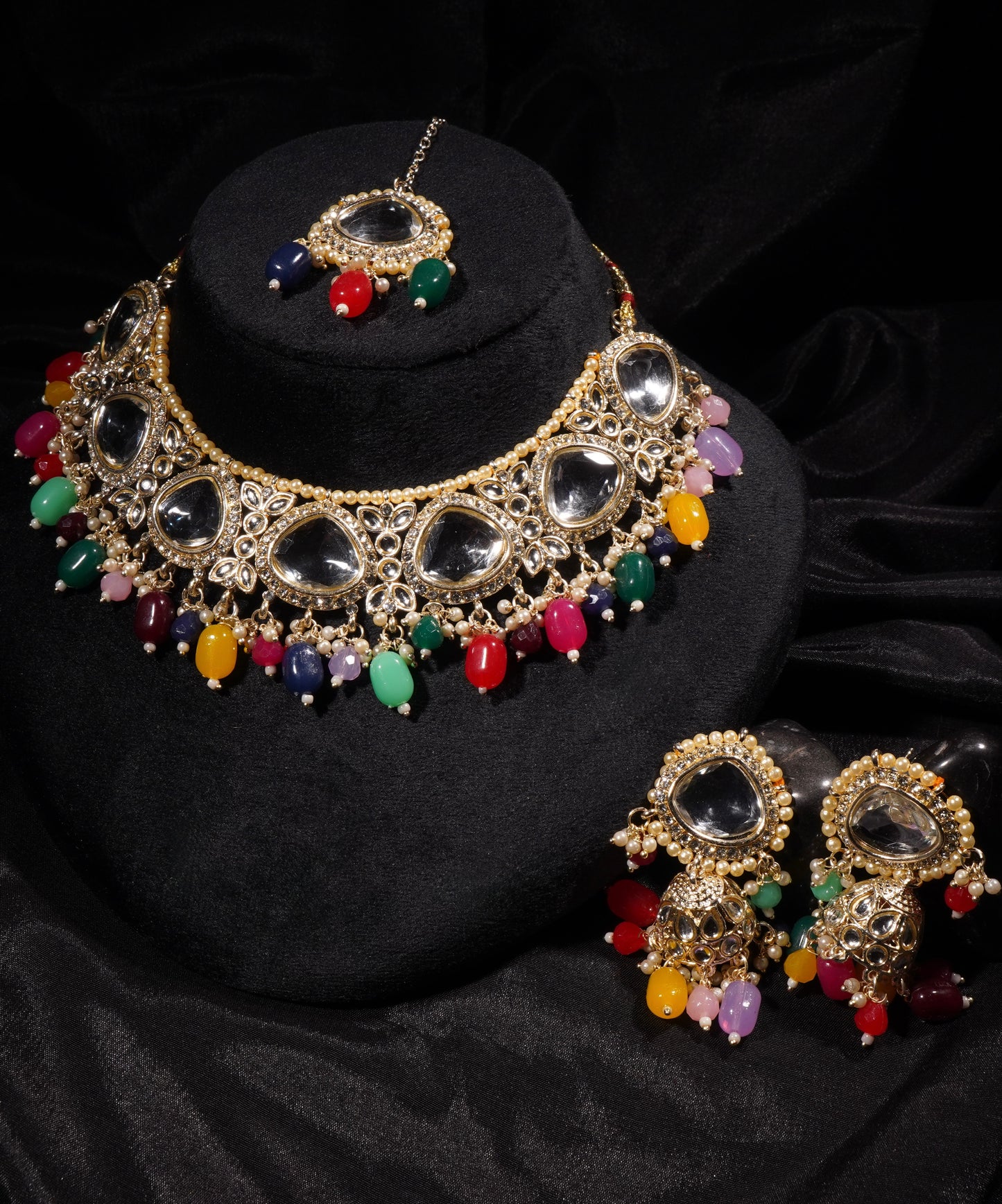 SANIYA- Gold Plated Polki Set