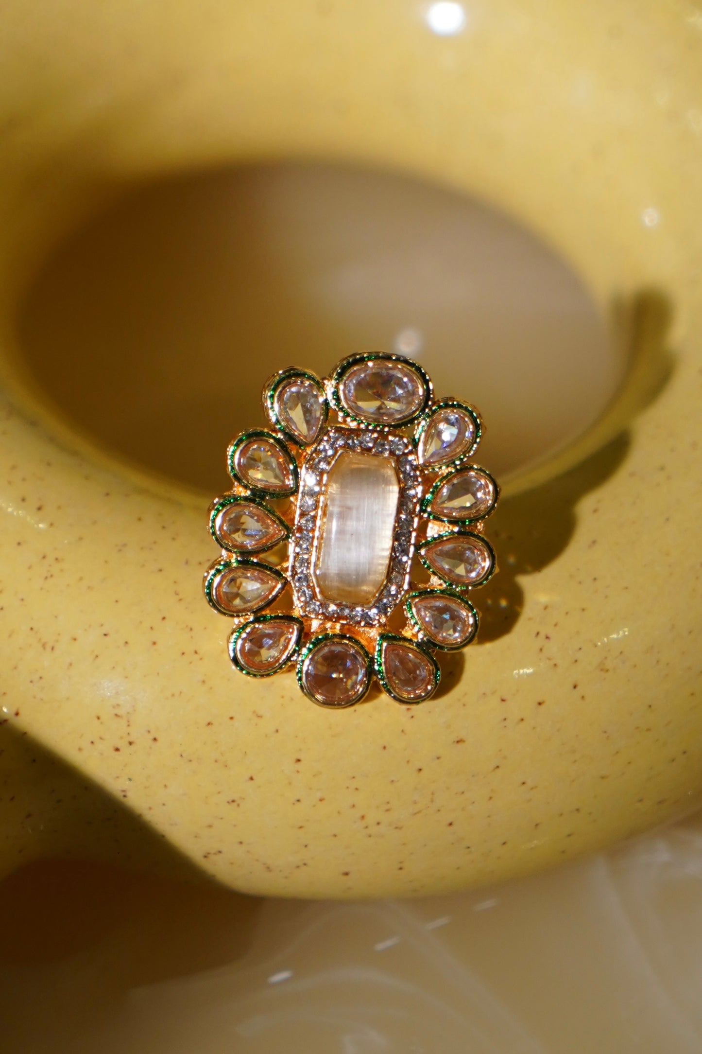 ANJALI- Kundan Adjustable Statement Ring