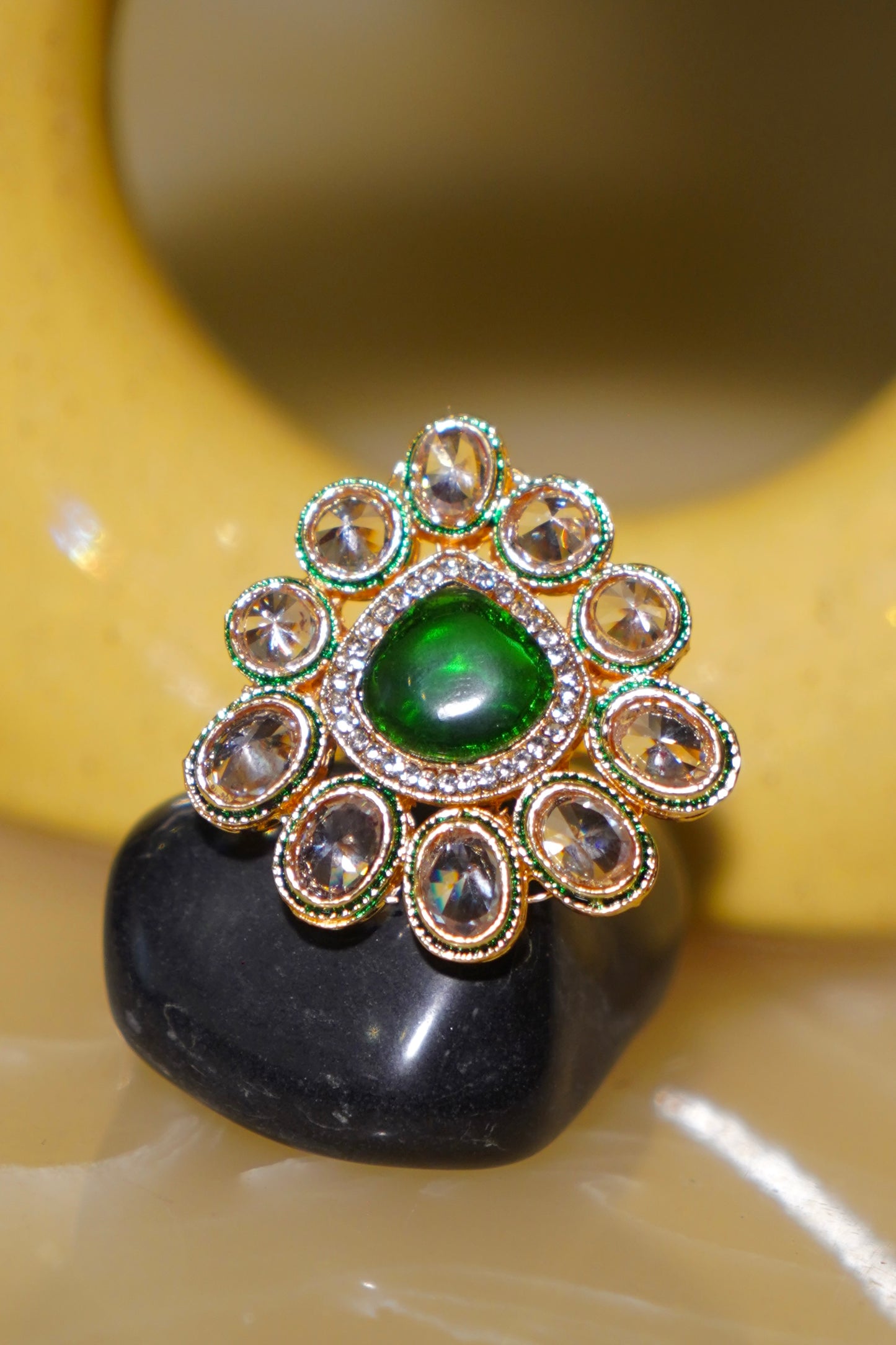 AMARA- Kundan Adjustable Statement Ring