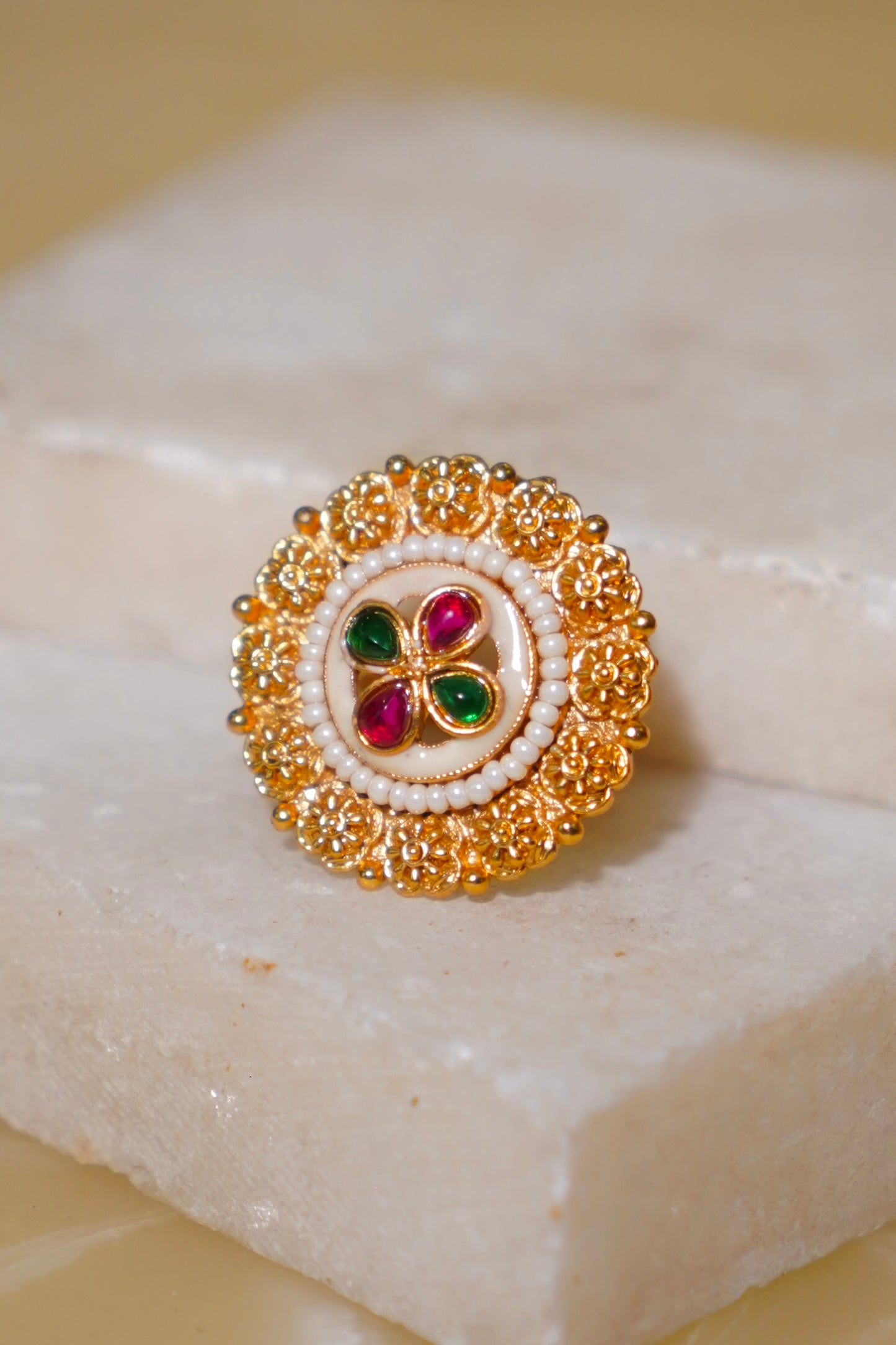 MAHEEN- Gold Antique Adjustable Ring