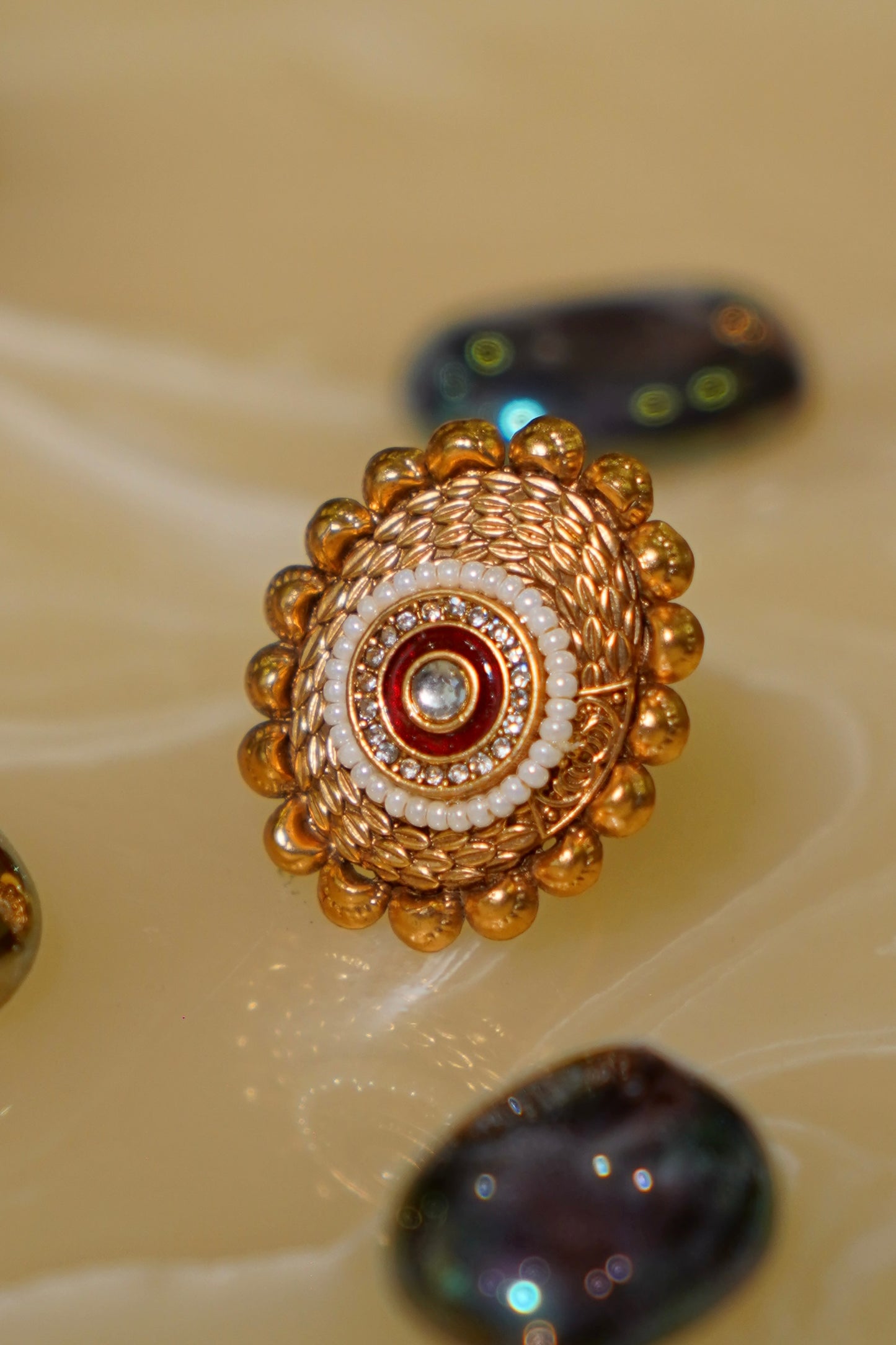 SAMIA- Gold Antique Adjustable Ring