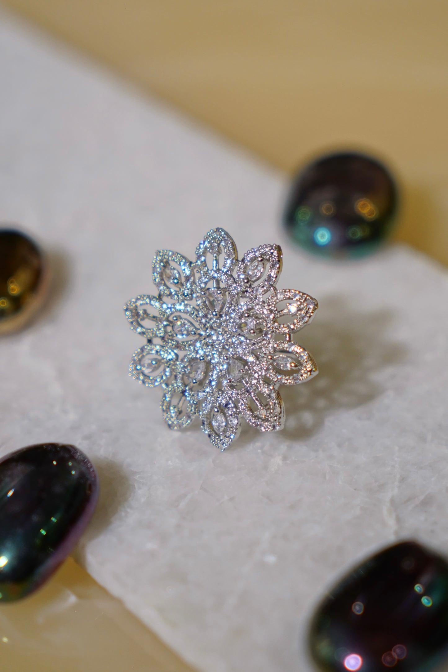 SEEMAL- Floral Adjustable AD Ring