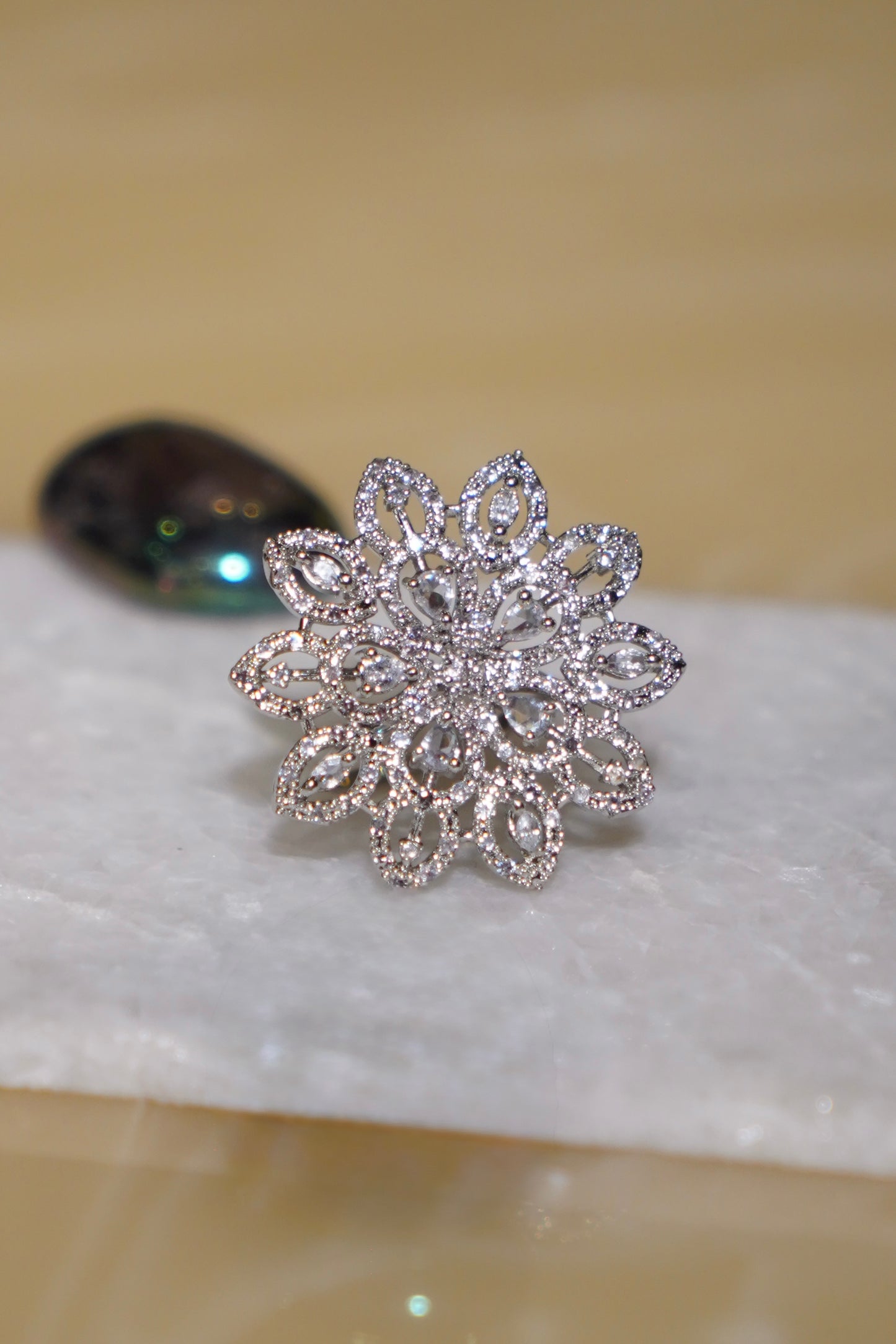 SEEMAL- Floral Adjustable AD Ring