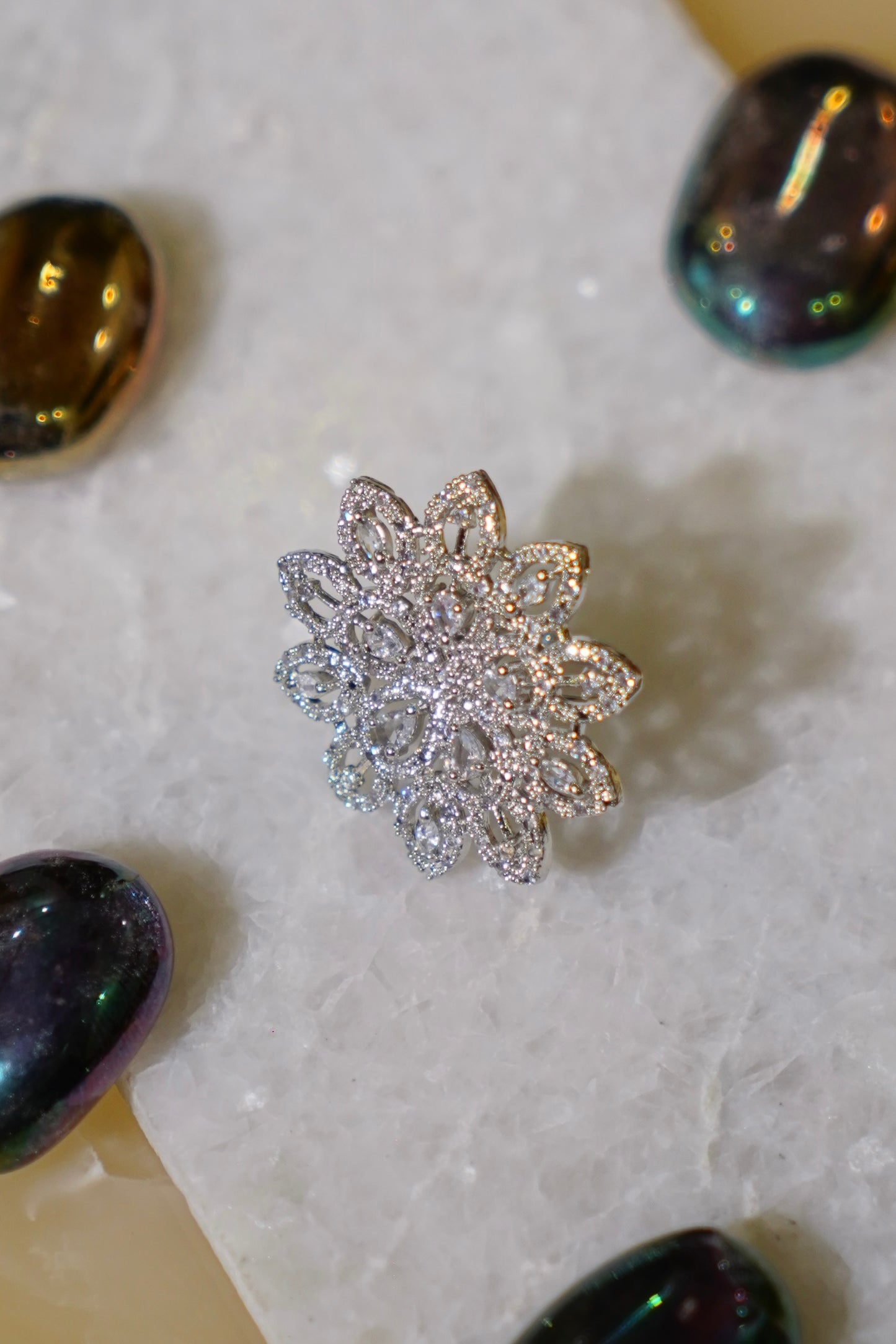 SEEMAL- Floral Adjustable AD Ring