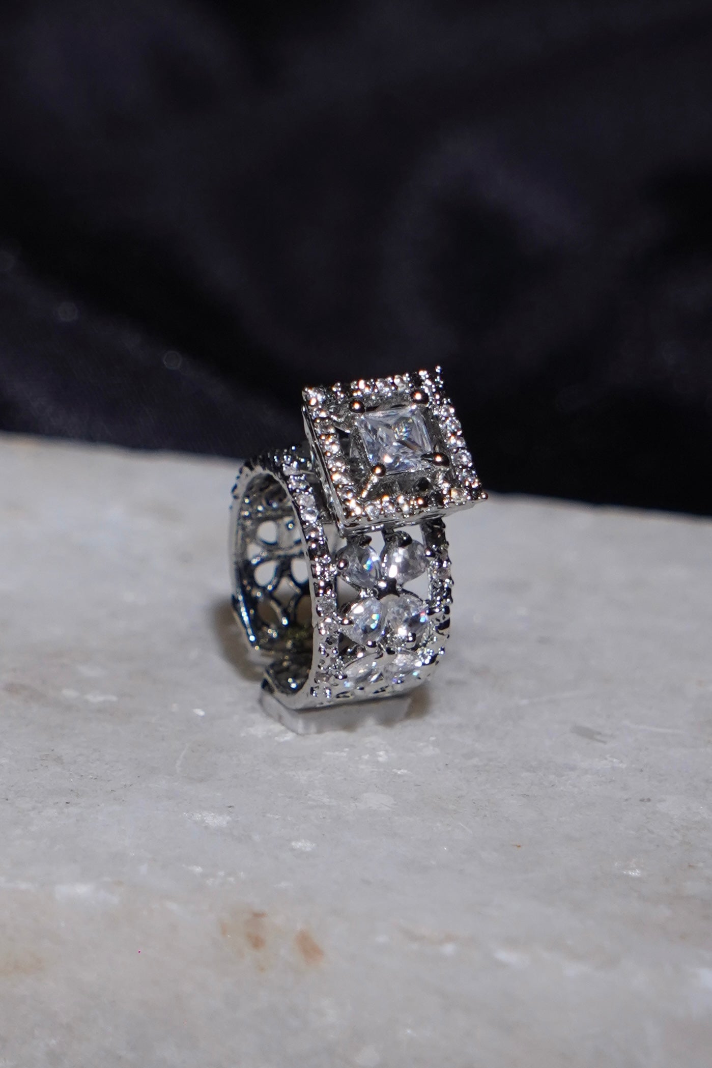 KAMILA- Adjustable Bridal AD Ring