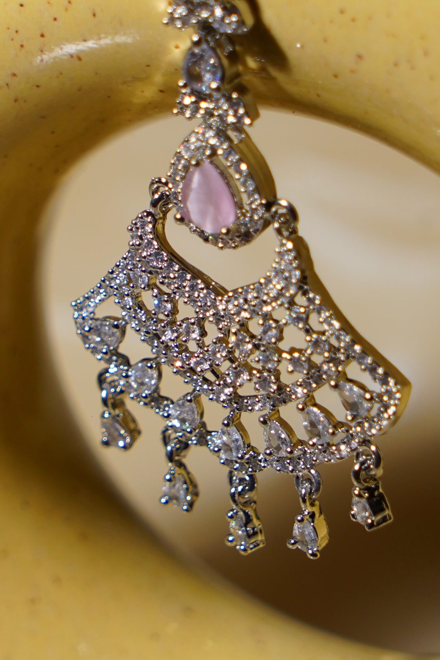 SAMRINA- Rhodium Plated AD Maang Tikka