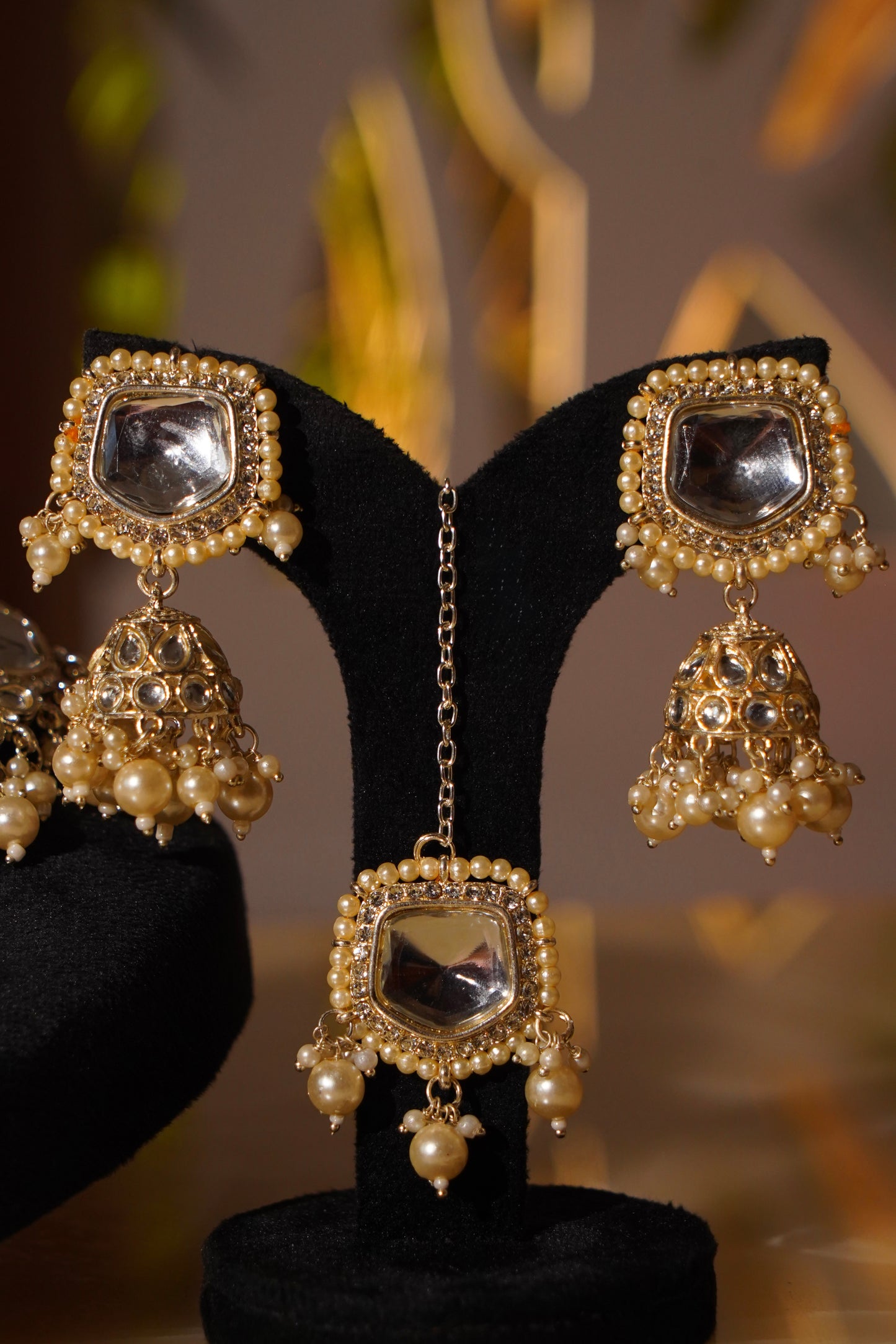 SANIYA- Gold Plated Polki Set