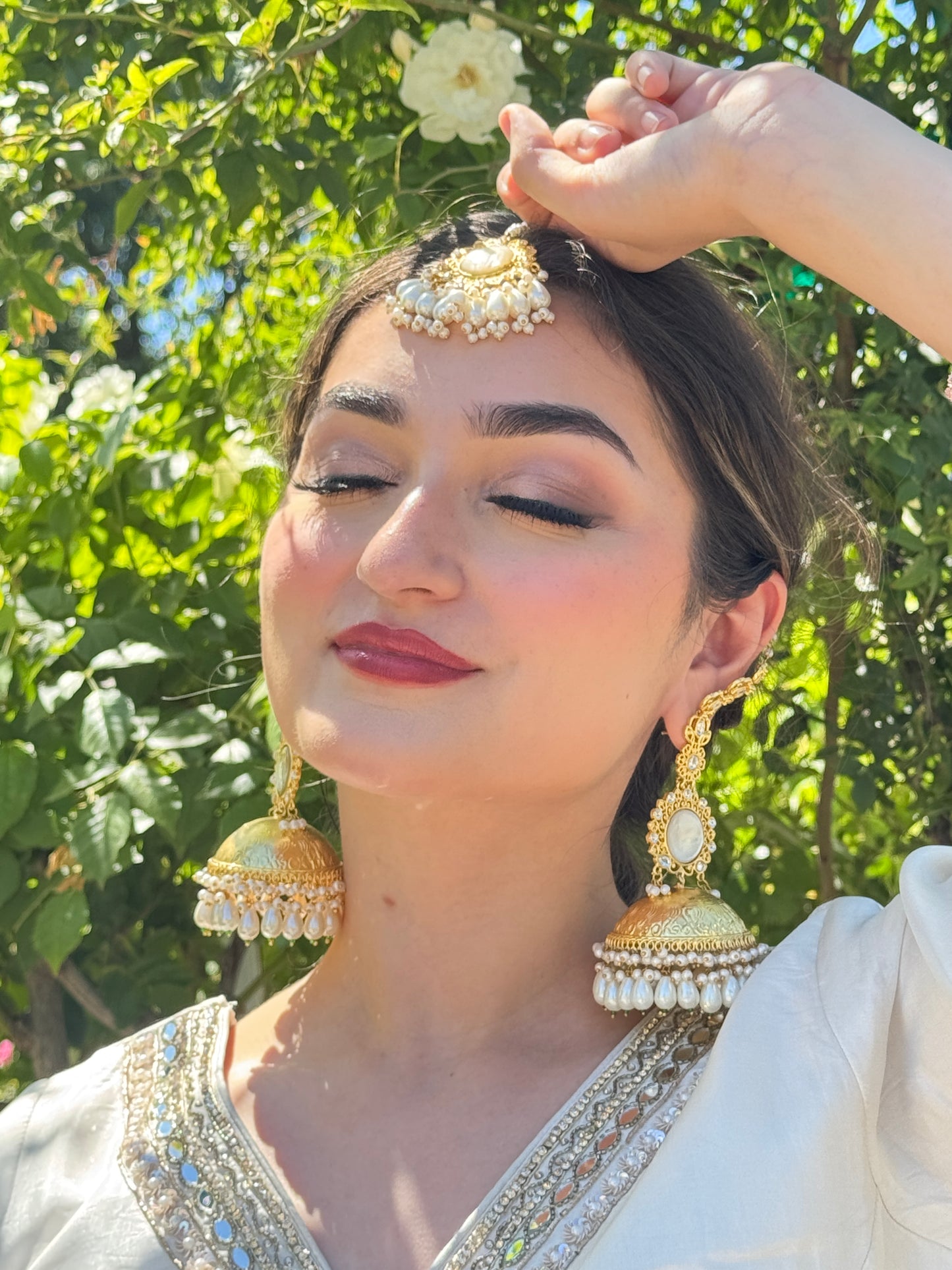 ILAHI- Jhumka Earrings with Tikka Set