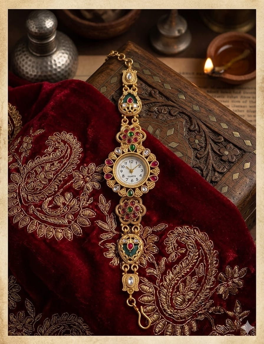 Kashmiri Watch- Handmade Gold finish