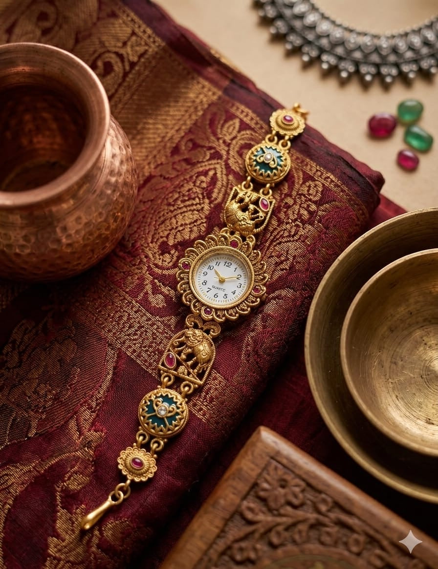 Kashmiri Watch- Handmade Gold Finish