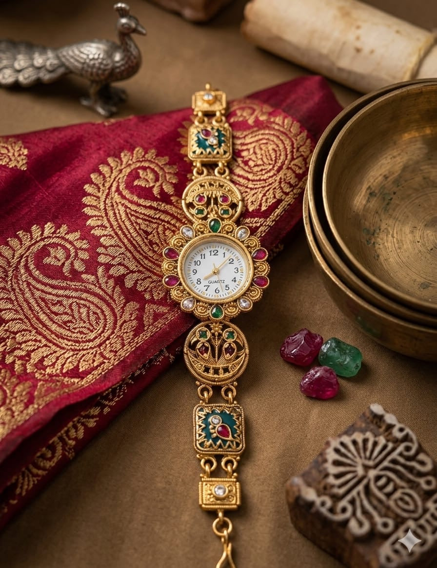 Kashmiri Watch- Handmade Gold Finish