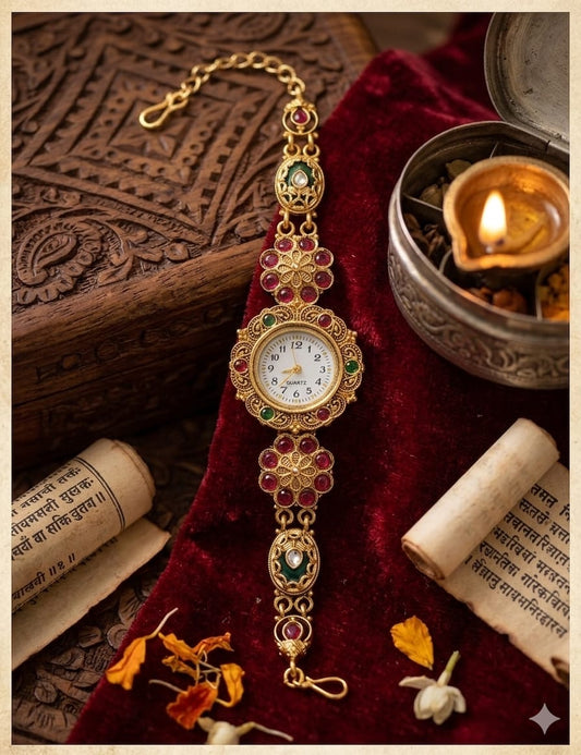 Kashmiri Watch- Handmade Gold Finish