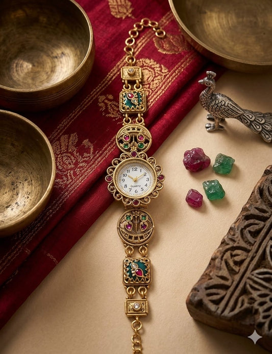 Kashmiri Watch- Handmade Gold Finish