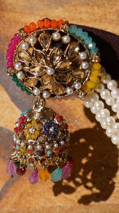 JASHN- Jhumka Earrings with Detachable Ear Chains