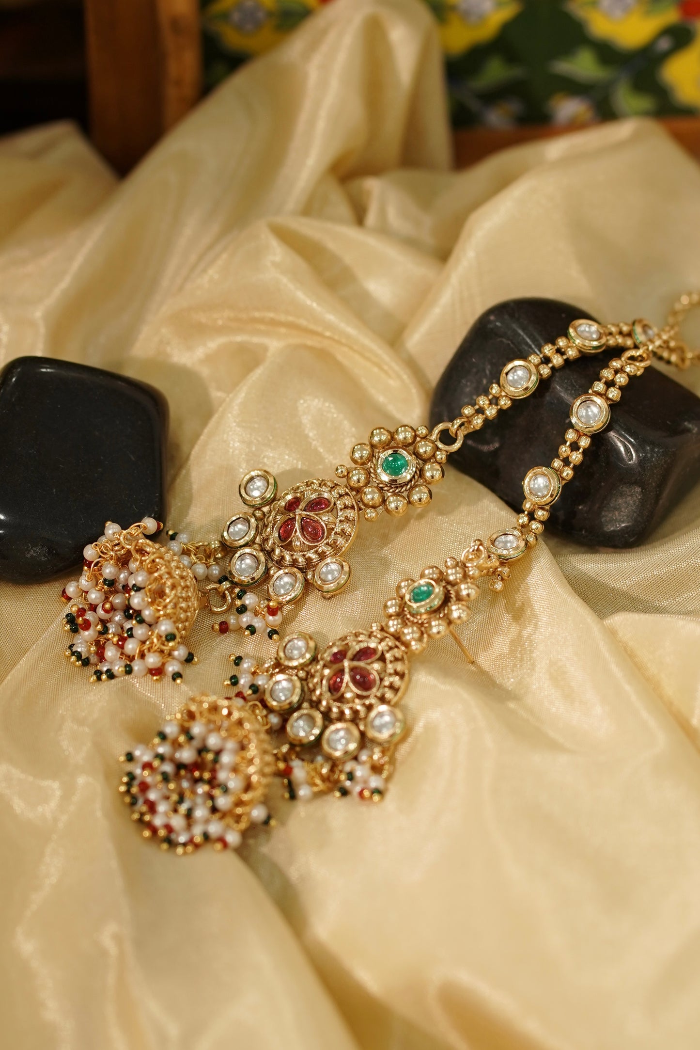 MOTI Antique Necklace Set, view 4 — AFREEN by toor