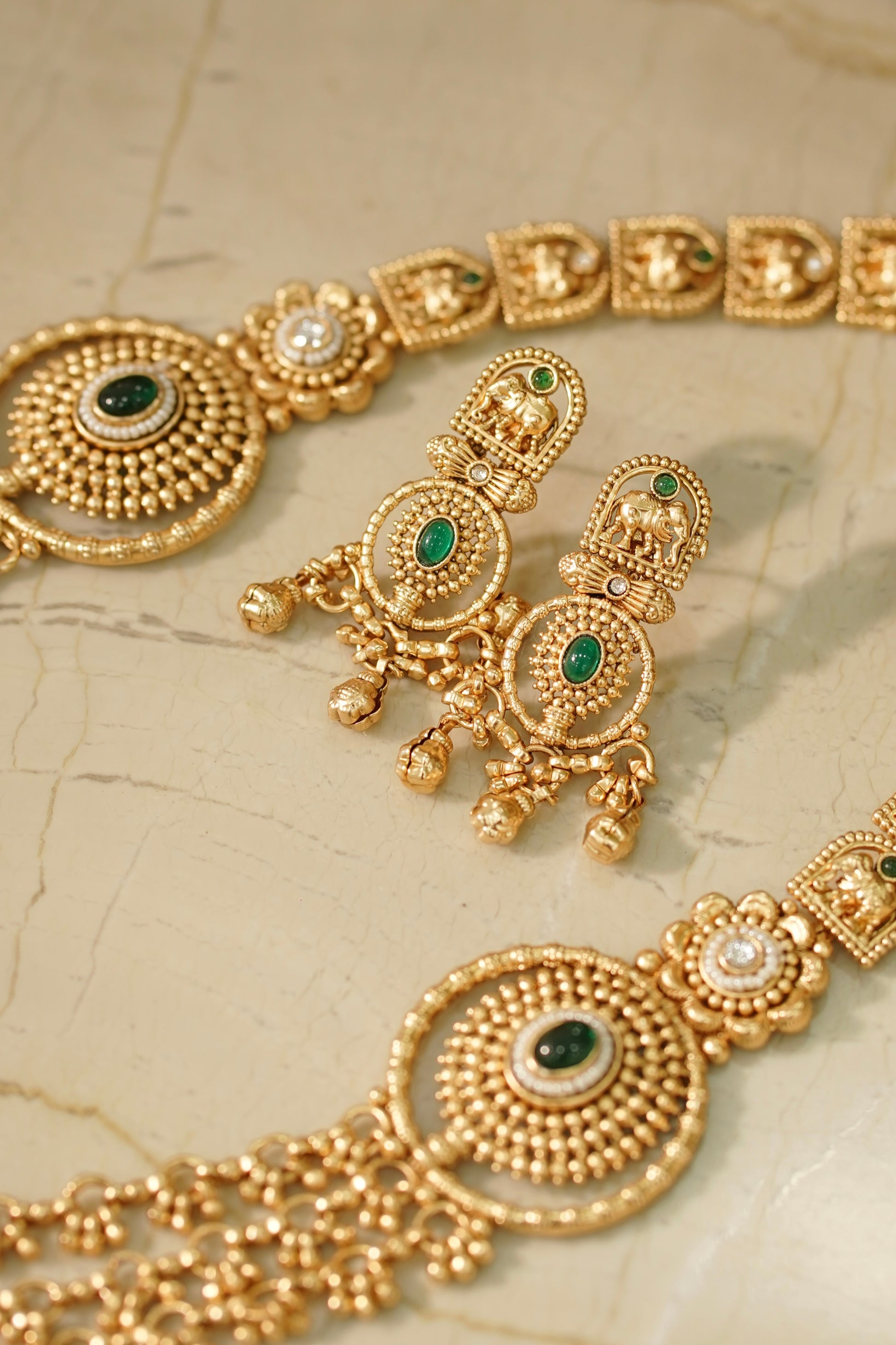 NAINA Antique Necklace Set, view 2 — AFREEN by toor