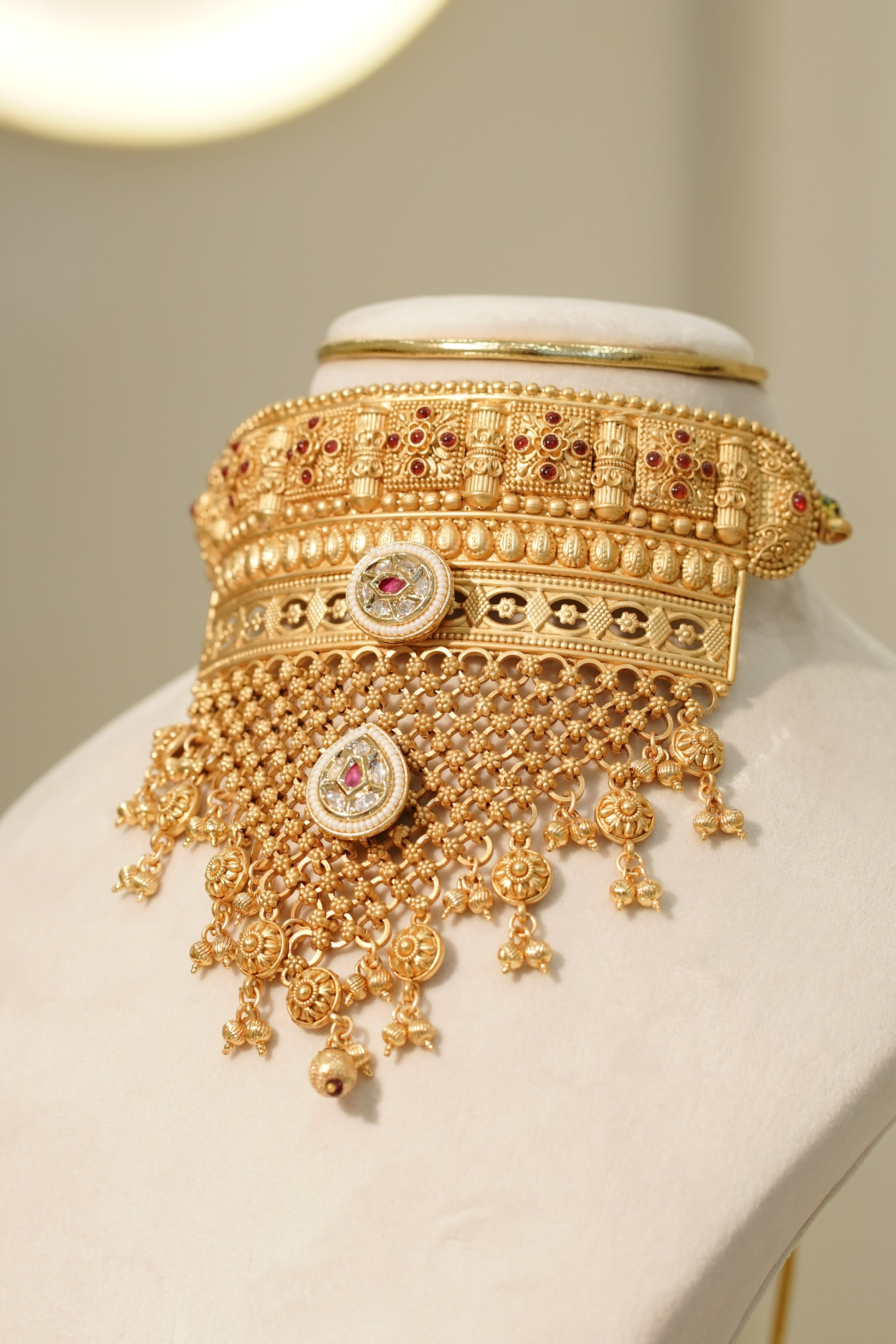 FATIMA Gold Collar Set, view 2 — AFREEN by toor