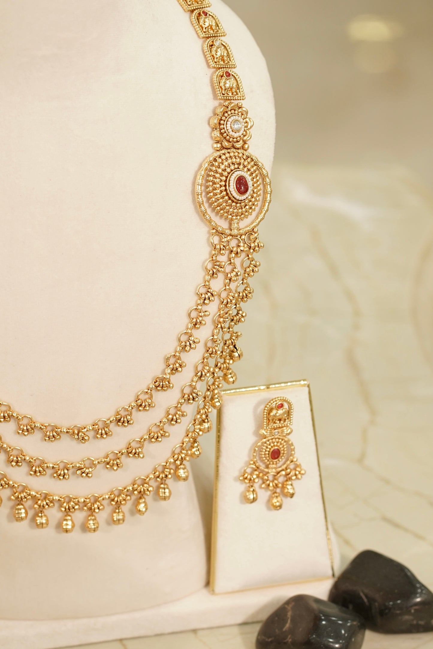 NAINA Antique Necklace Set, view 6 — AFREEN by toor