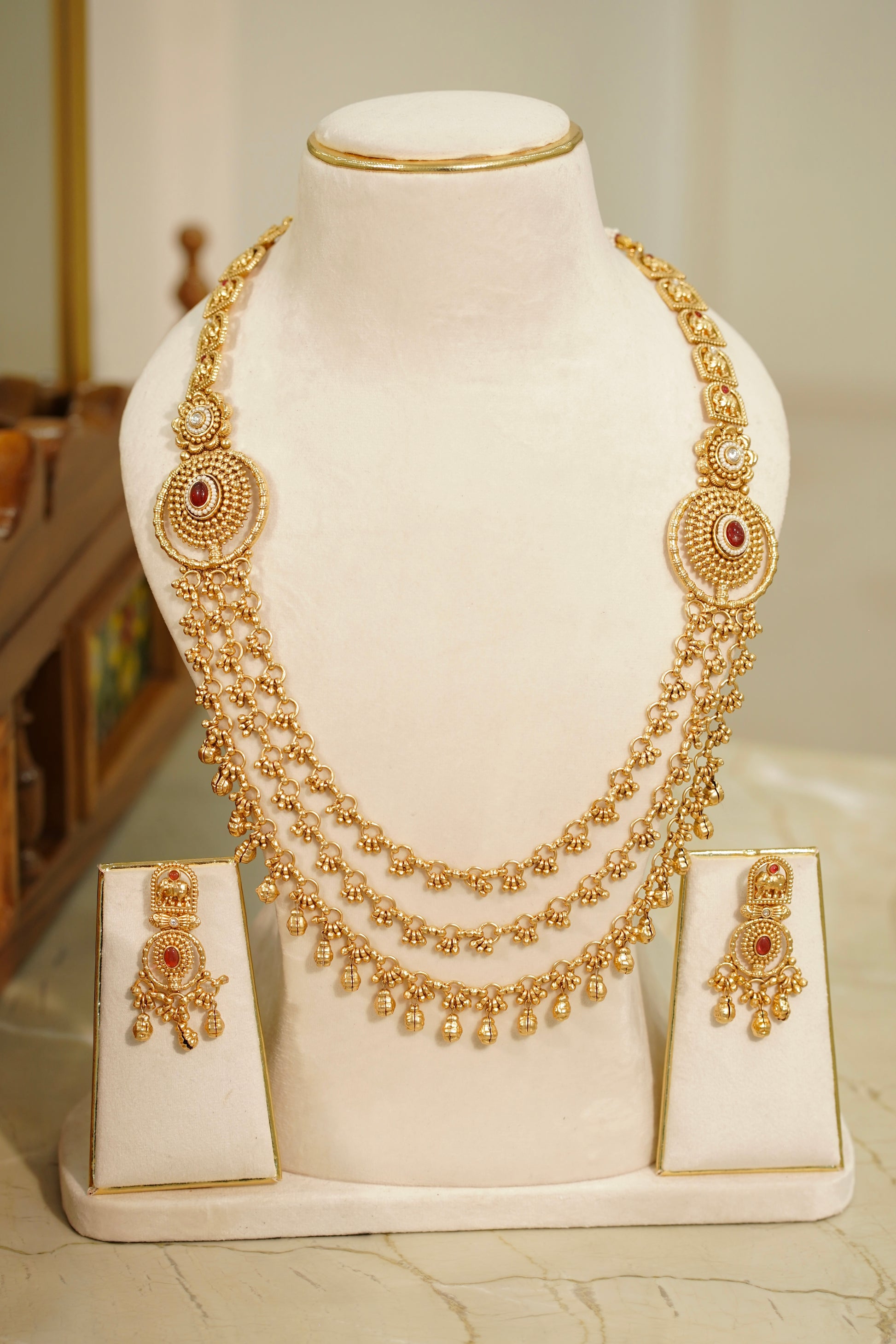 NAINA Antique Necklace Set, view 5 — AFREEN by toor