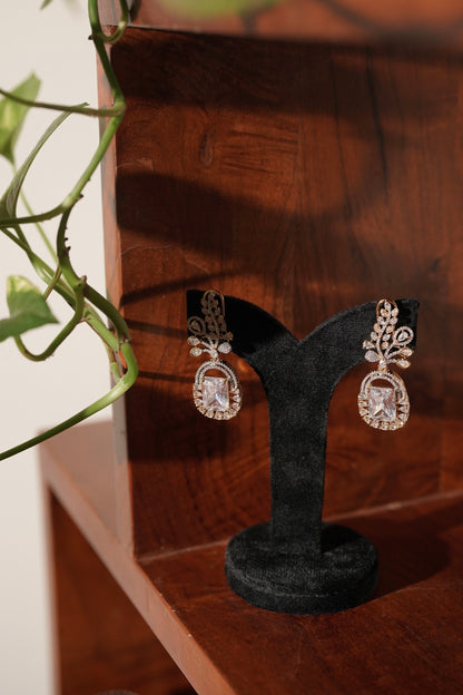 AAROHI- Rhodium Plated Statement Earrings