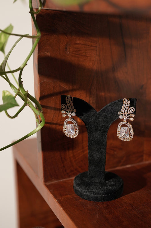 AAROHI- Rhodium Plated Statement Earrings