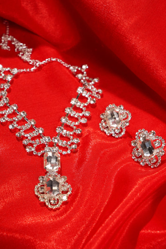 ZOYA- AD Diamanté Necklace Set
