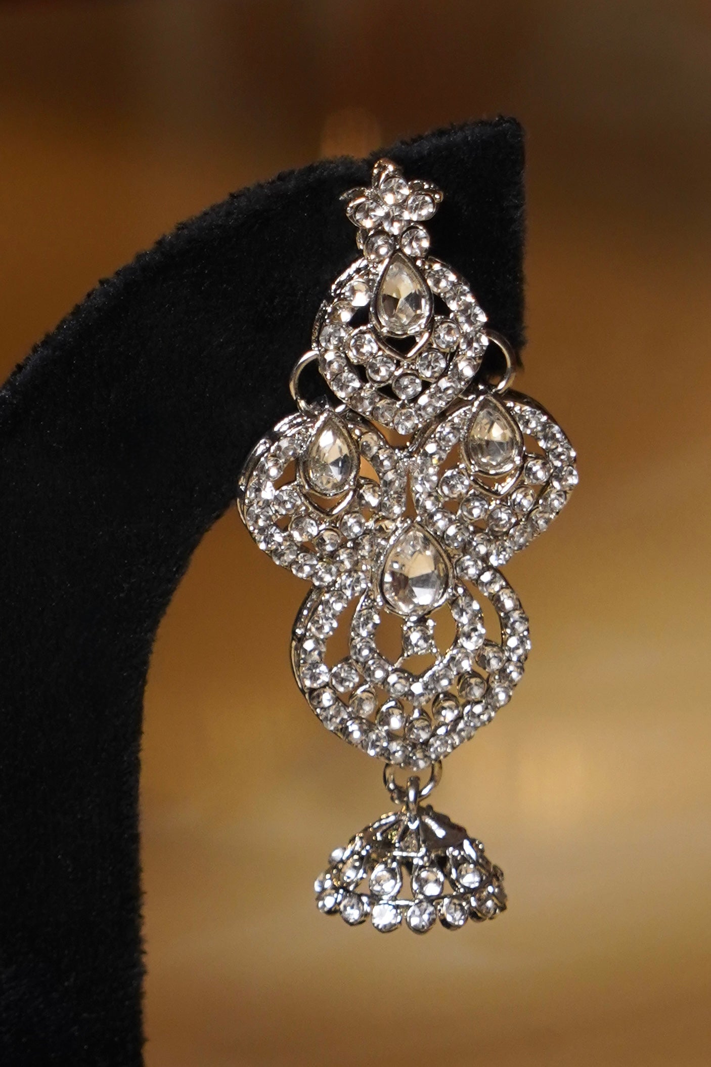 GULANA- Diamanté Accent Necklace Set with Dangler Earrings