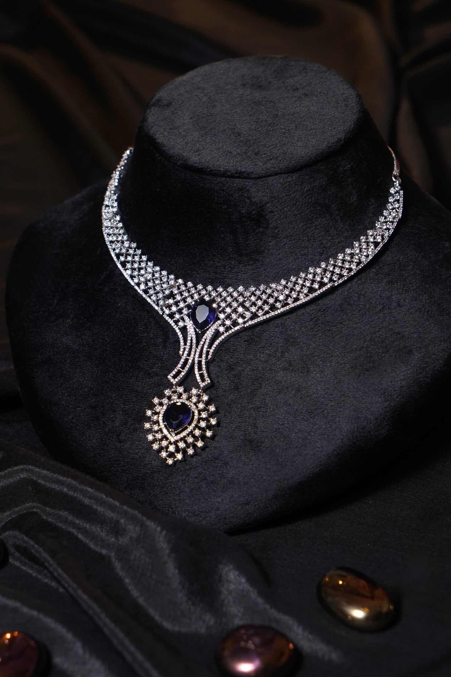 ALINA- Diamanté Accent Choker Set