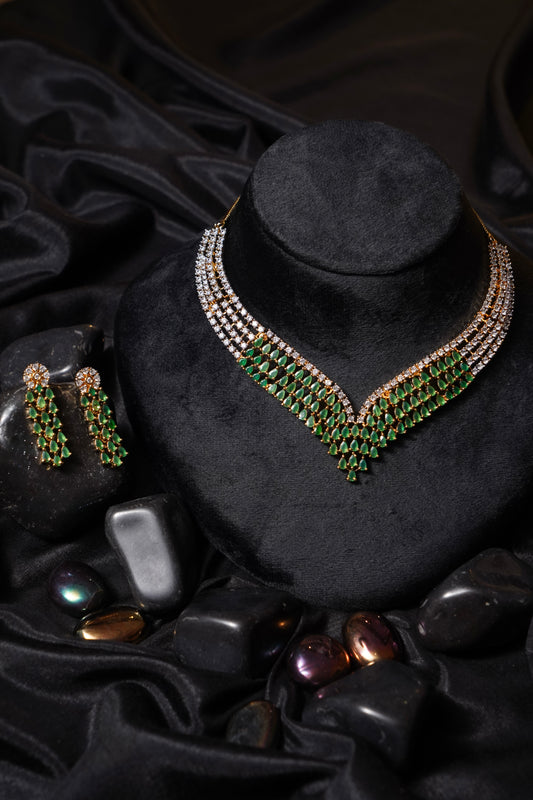 LASHKAR- AD Diamanté Necklace Set