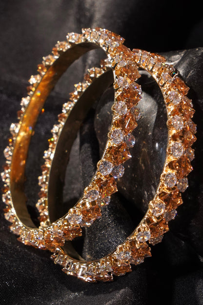 DHARA- Exquisite Warm Gold Bangles (Set of 2)