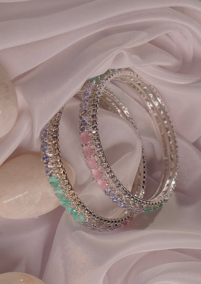 HAZOOR- Circle Shaped AD Bangles (Set of 2)