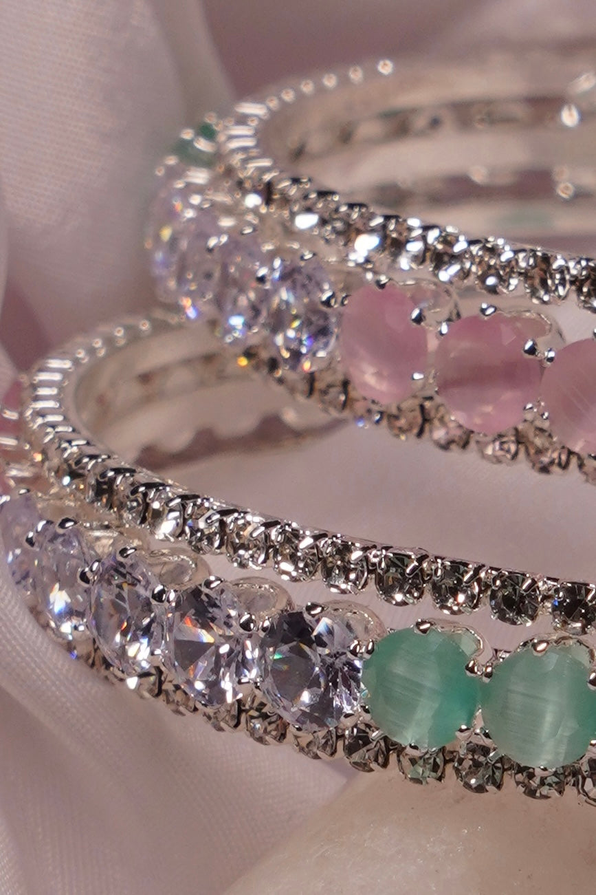 HAZOOR- Circle Shaped AD Bangles (Set of 2)