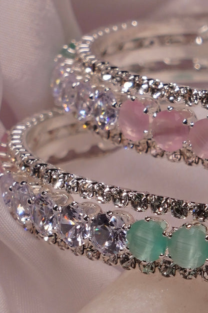 HAZOOR- Circle Shaped AD Bangles (Set of 2)
