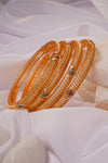 RUHANI Gold Plated Ruby Emerald Bangles (Set of 4) — AFREEN by toor