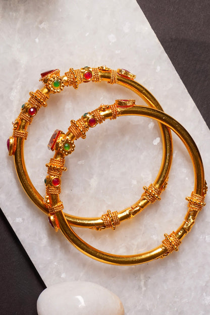 GULAB- Golden Kadas (Set of 2)