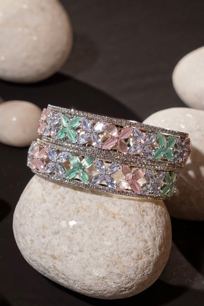 CHAMAK- Silver AD Bangles (Set of 2)