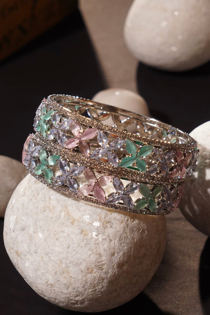 CHAMAK- Silver AD Bangles (Set of 2)