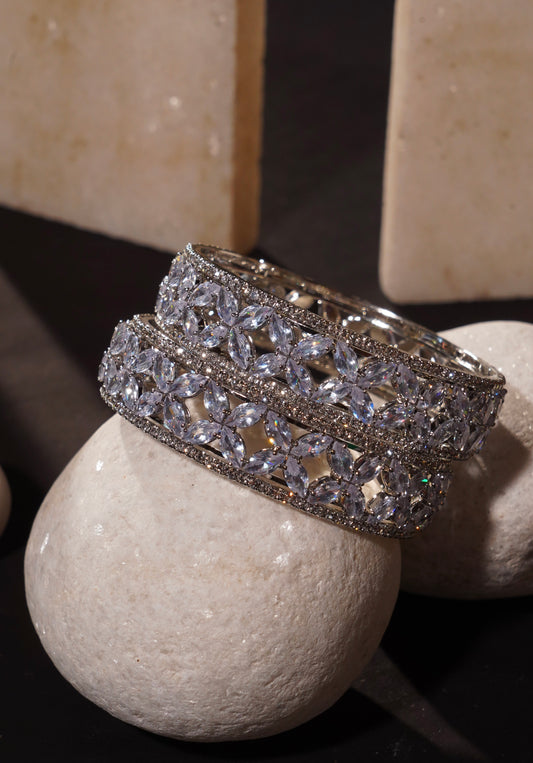 CHAMAK- Silver AD Bangles (Set of 2)