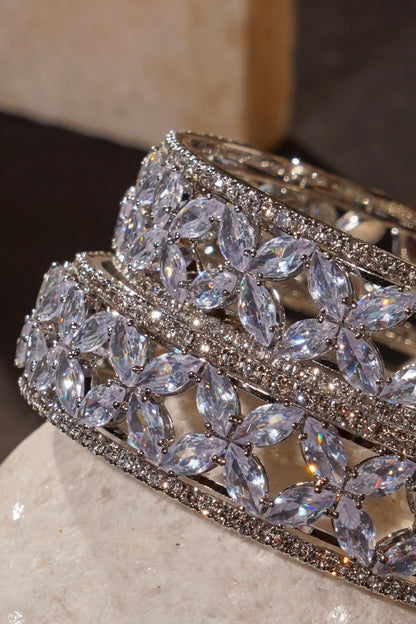 CHAMAK- Silver AD Bangles (Set of 2)