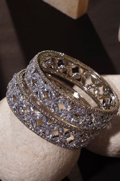 CHAMAK- Silver AD Bangles (Set of 2)