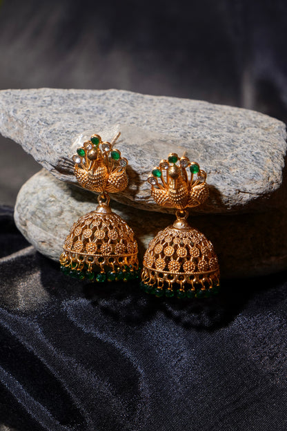 MORNI- Gold Plated Jhumka Earrings