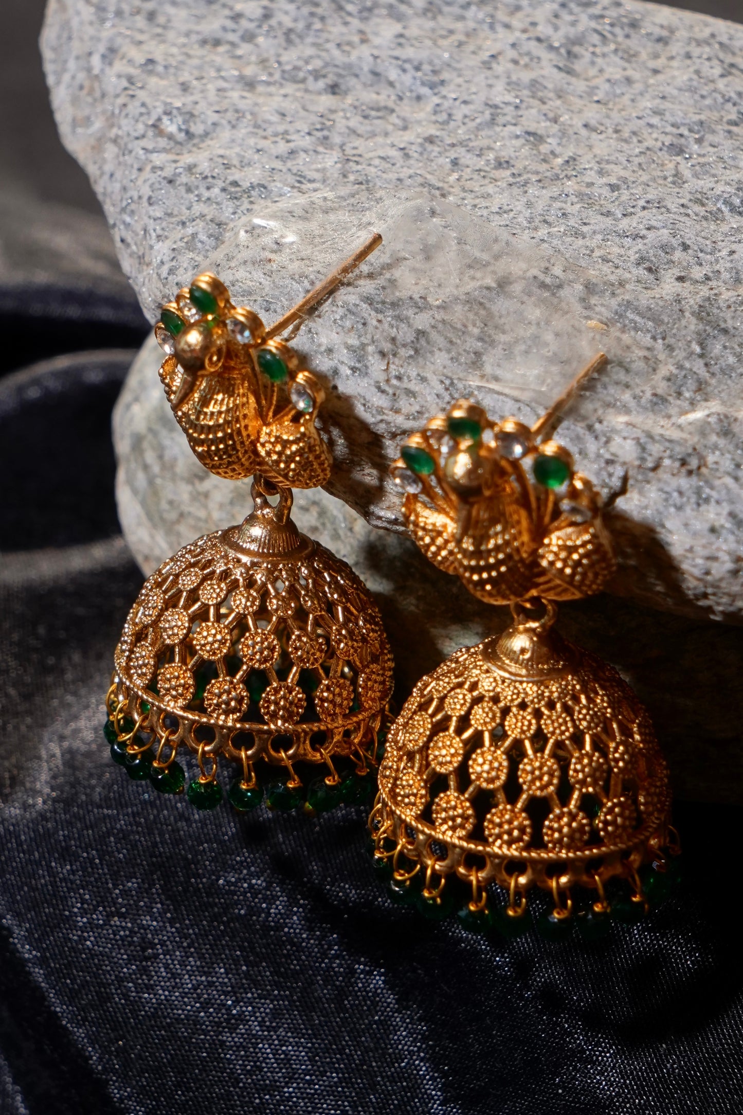 MORNI- Gold Plated Jhumka Earrings