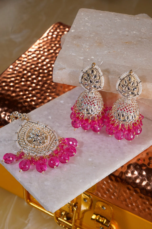 GULABO- Jhumka Earrings & Tikka Set
