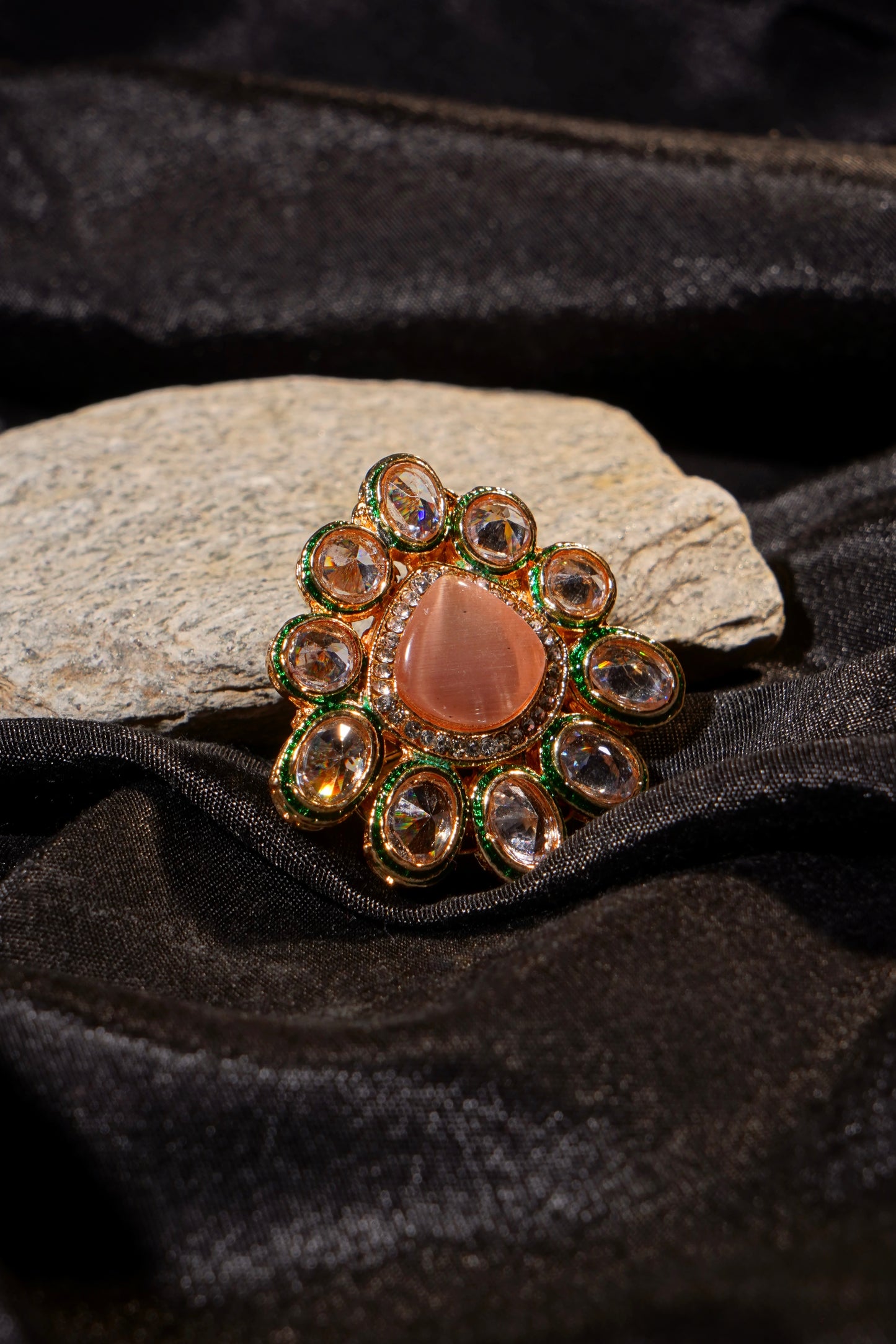 AMARA- Kundan Adjustable Statement Ring