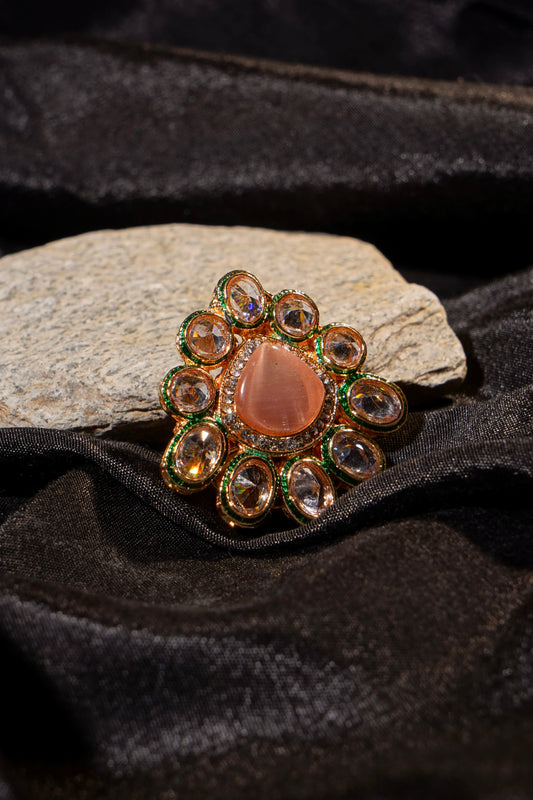 AMARA- Kundan Adjustable Statement Ring