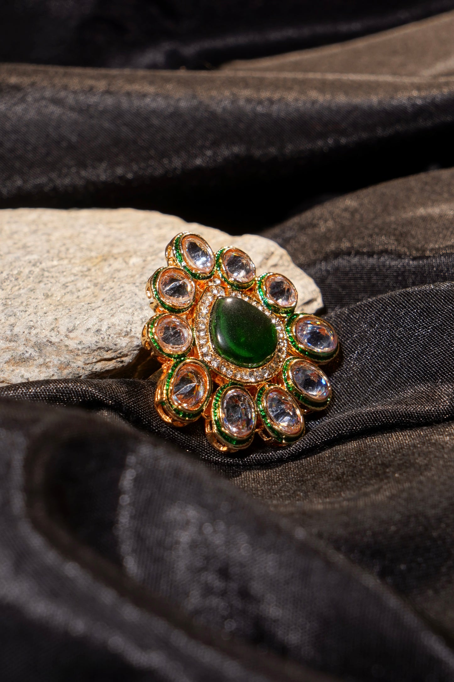 AMARA- Kundan Adjustable Statement Ring