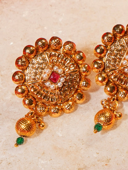 NIHAL- Gold Stud Earrings